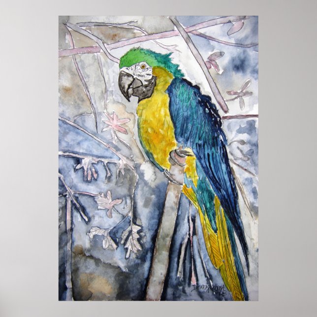 Poster parrot_bird_painting (Devant)