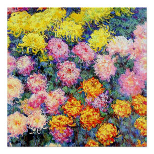 Poster Parterre de Chrysanthèmes par Monet