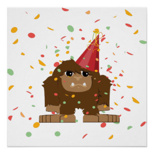 Poster Parti Confetti Sasquatch Bigfoot