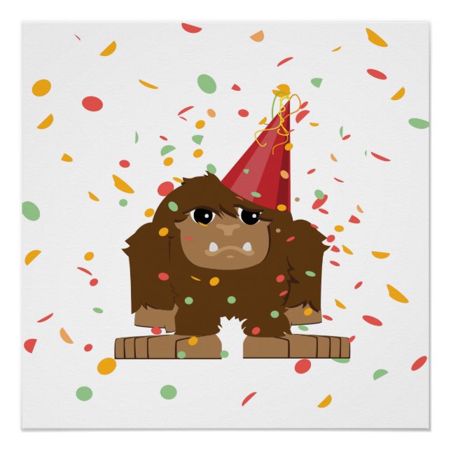 Poster Parti Confetti Sasquatch Bigfoot (Devant)