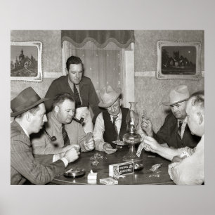 Poster Partie de poker, 1939. Photo ancienne