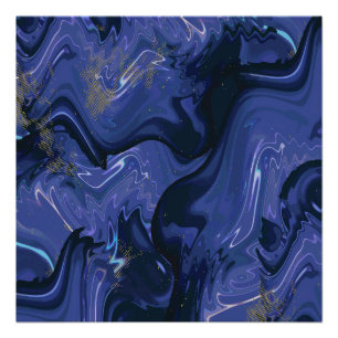 Poster Parties scintillant bleue Galaxy Swirl Abstrait Mo