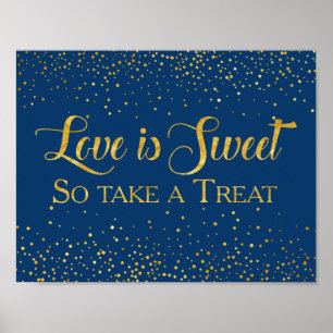 Poster Parties scintillant d'or Faux Marine Confetti Mari