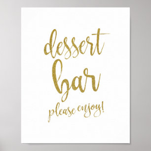 Poster Parties scintillant Gold de la barre de dessert 8x