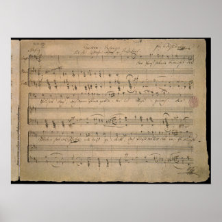 Poster Partition antique, Chanson du vieil homme, 1822