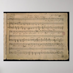 Poster Partition antique, Chant de vieil homme, 1822