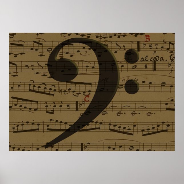 Poster Partition musicale Bass Clef (Devant)