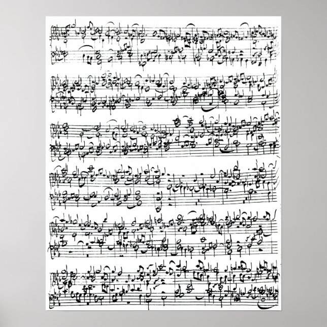 Poster Partition musicale de Johann Sebastian Bach (Devant)