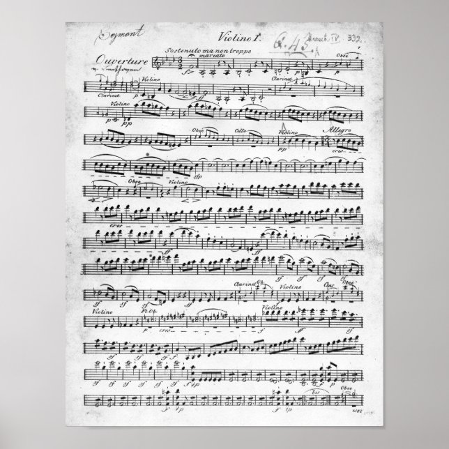 Poster Partition pour l'ouverture à 'Egmont' (Devant)