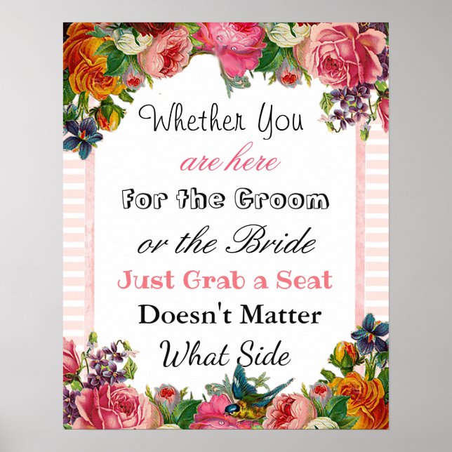 Poster "partout" de la carte de siège mariage (Devant)