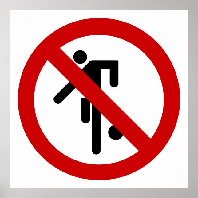 Poster Pas de jeux de balle ⚠ Panneau du parc thaï ⚠ (Devant)