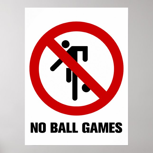 Poster Pas de jeux de balle ⚠ Panneau du parc thaï ⚠ (Devant)