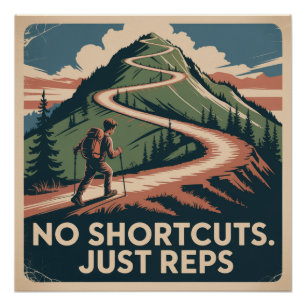 Poster Pas de raccourcis. Juste des répétitions