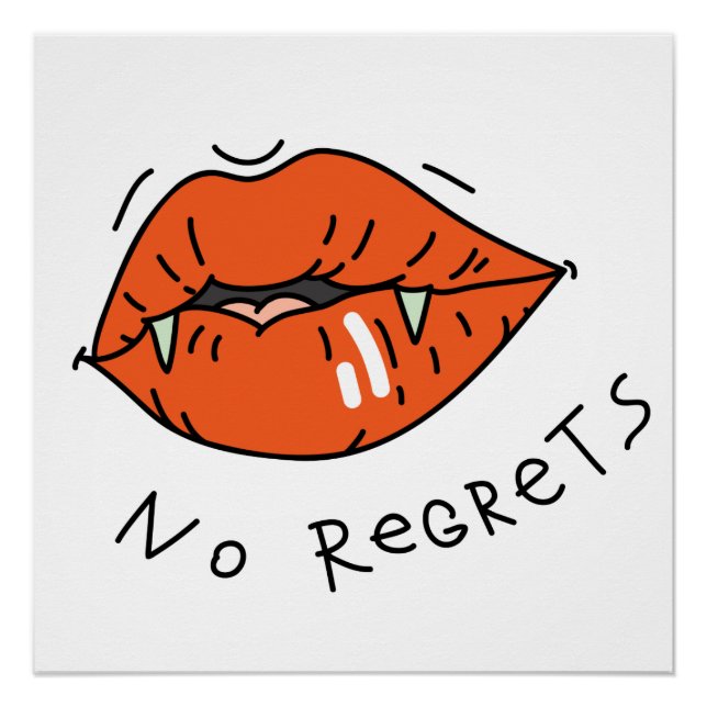 Poster Pas de Regrets Red Lips Anti-Valentine (Devant)