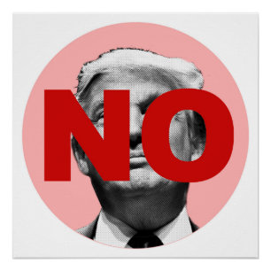 Poster Pas de Trump (rose et rouge)