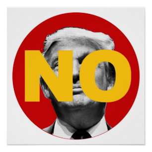 Poster Pas de Trump (rouge et jaune)