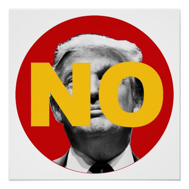 Poster Pas de Trump (rouge et jaune) (Devant)