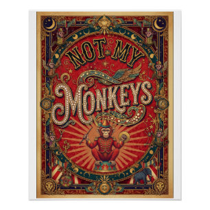 Poster Pas mes singes ! Monsieur Loyal, Rouge et Or