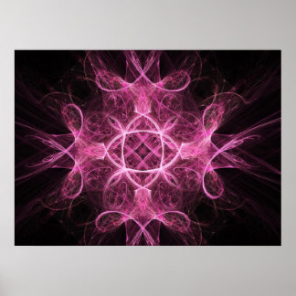 Poster passionné rose fractal