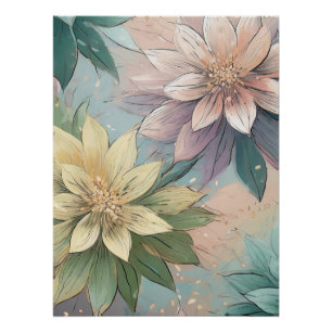 Poster Pastel Blossom éclate : Floral Explosion Motif