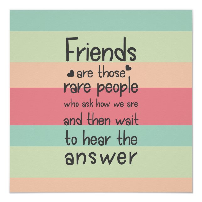 Poster Pastel Cute Friends rare Friendship Citation Grand (Devant)