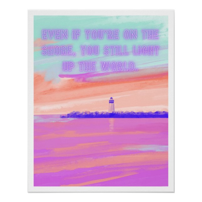 Poster pastel lighthouse quote aesthetic dreamy (Devant)