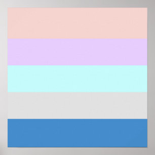 Poster pastel peach mauve menthe gris bleu bloc de couleu