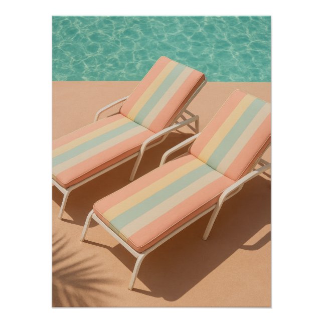 Poster Pastel Poolside Lounge – Summer Vibes (Devant)