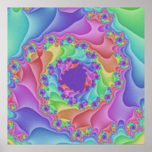 Poster Pastel Rainbow Spiral personnalisé