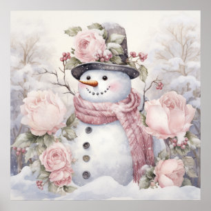 Poster Pastel Snowman