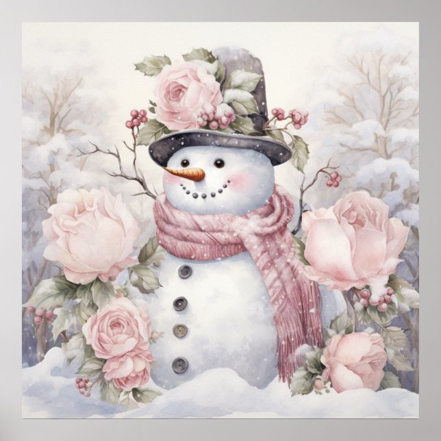 Poster Pastel Snowman (Devant)
