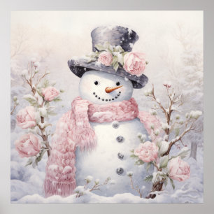 Poster Pastel Snowman