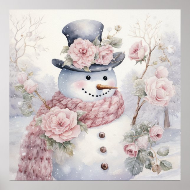 Poster Pastel Snowman (Devant)