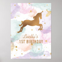 Pastel Unicorn Birthday Party Sign