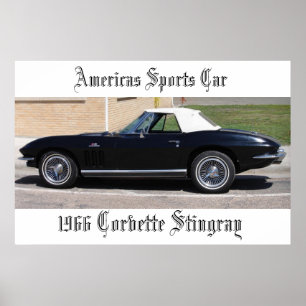 Poster Pastenague des sports Car-1966 Corvette des