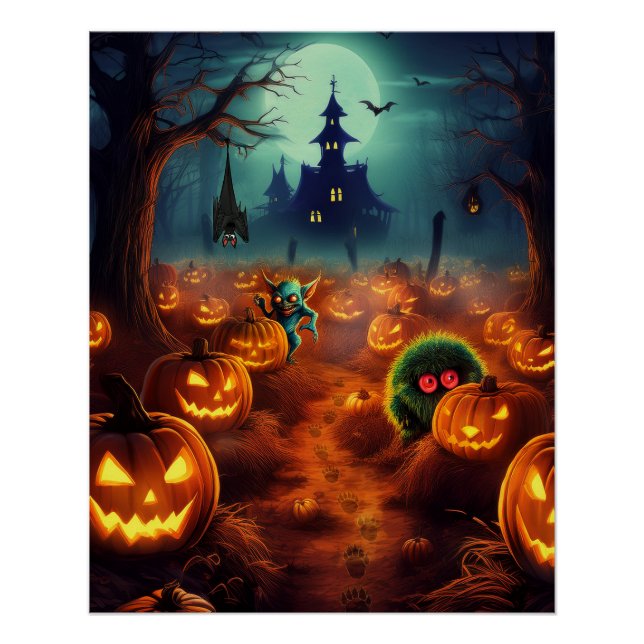 Poster Patch Citrouille Haunween (Devant)