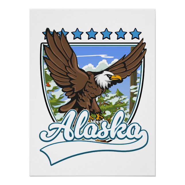 Poster Patch de voyage en Alaska (Devant)
