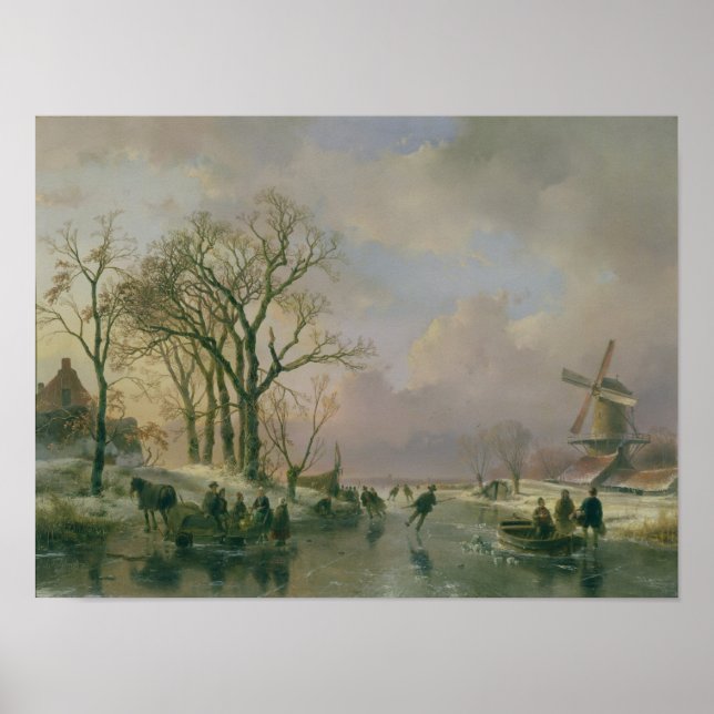 Poster Patinage en Hollande (Devant)
