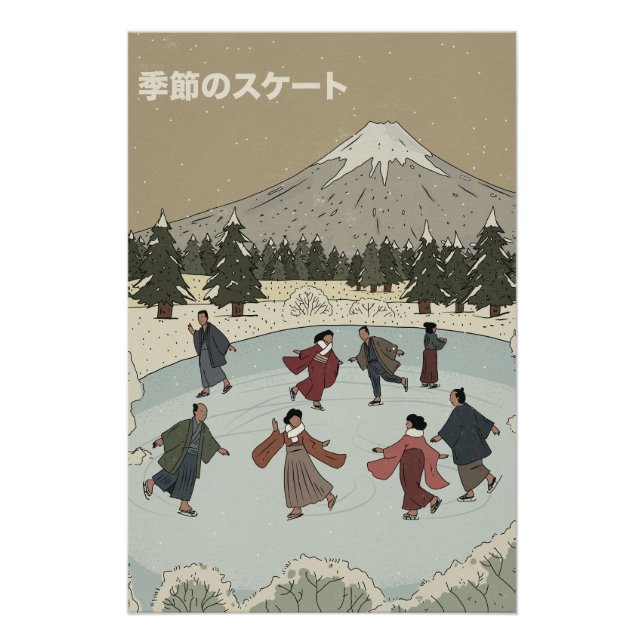 Poster Patinage sur glace saisonnier (Devant)