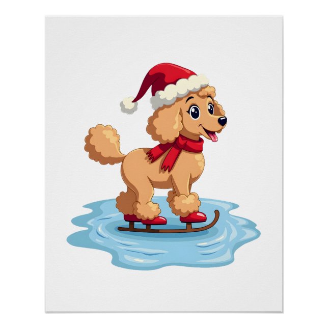 Poster Patineur Caniche (Devant)