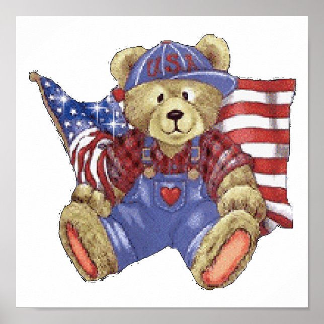Poster Patriotic Bear (Devant)