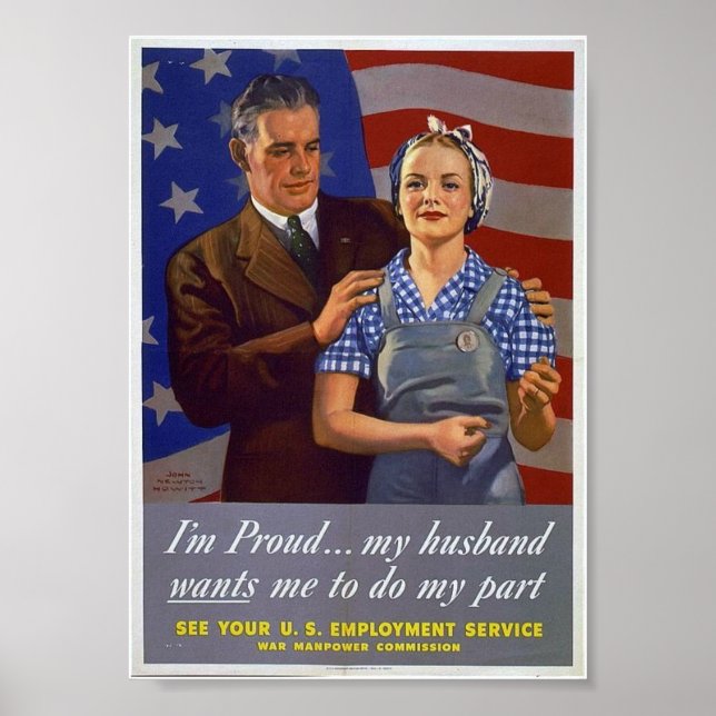 Poster patriotique 2ème guerre mondiale / Emplois  (Devant)
