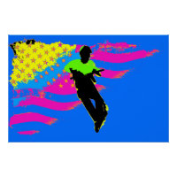 Patriotique Scooter Rider et US Drapeau Artwork