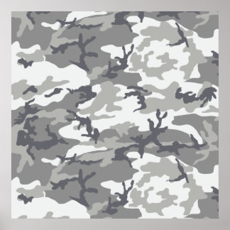 Poster Patterns Urban Camoflage de Greys et White