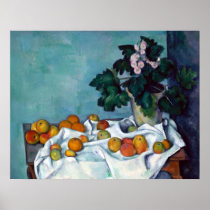 Poster Paul Cezanne Demeure Vie Pommes et Primroses
