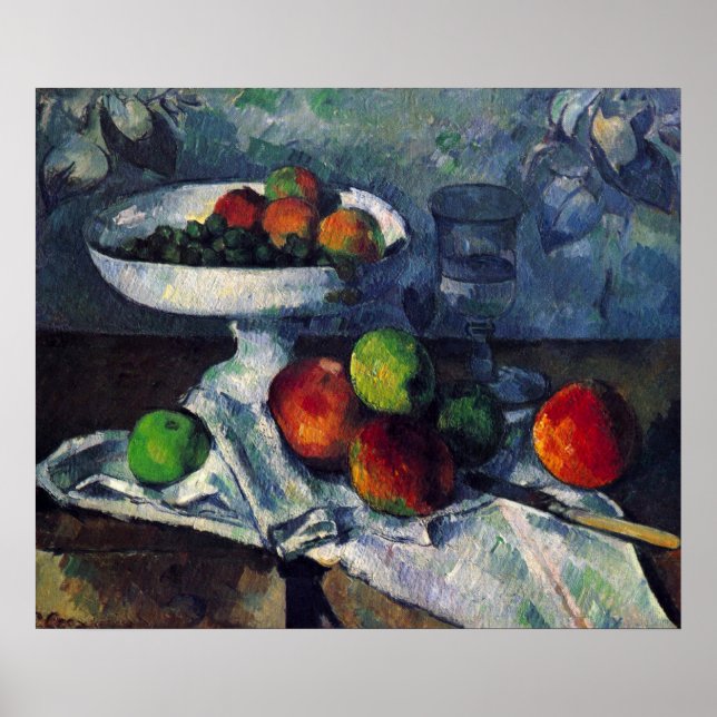 Poster Paul Cezanne - La vie morte au bol de fruits (Devant)