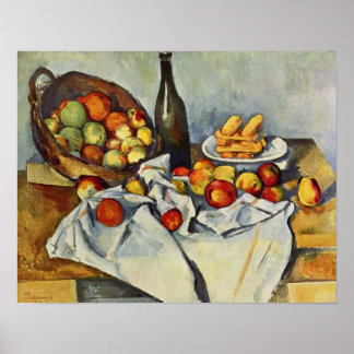 Poster Paul Cezanne - Panier de pommes à vie morte Imprim