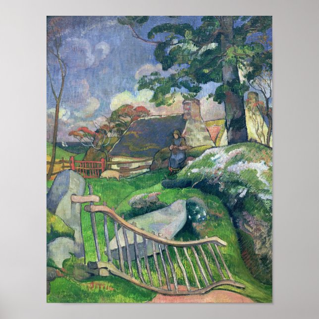 Poster Paul Gauguin | La porte en bois ou, le gardien de  (Devant)
