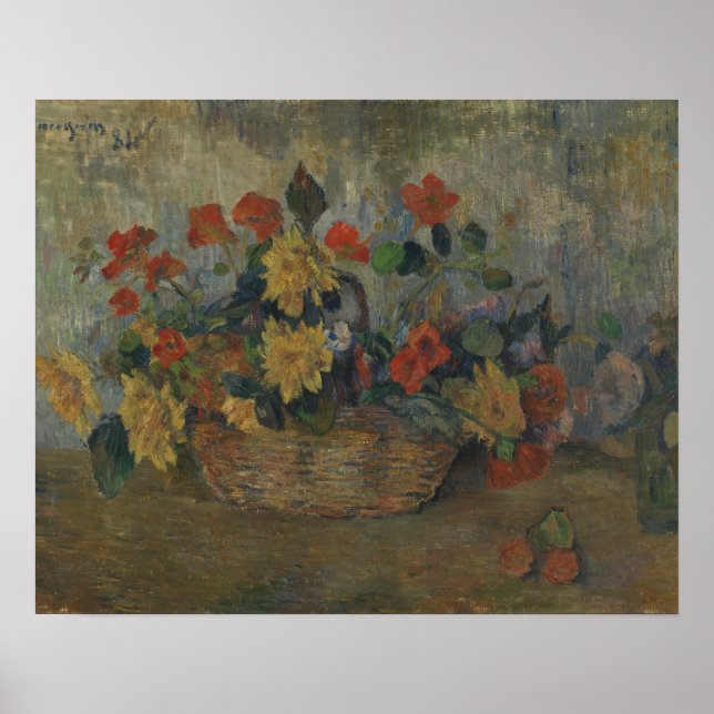 Poster Paul Gauguin - Nasturtiums and Dahlias (Devant)