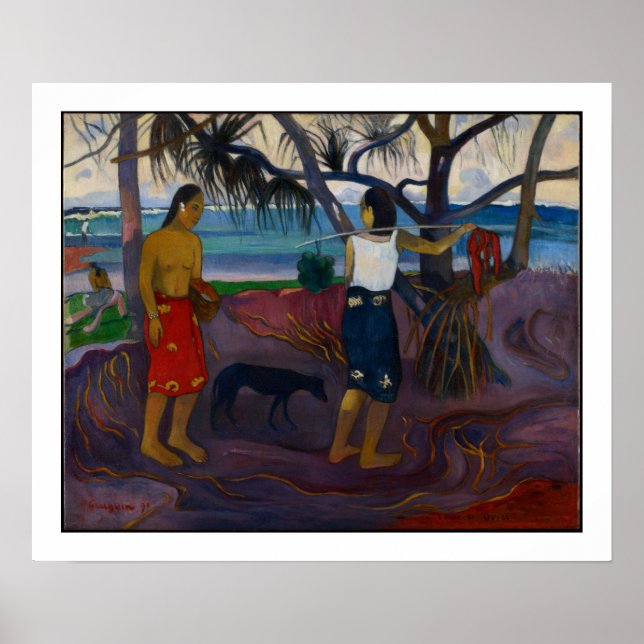 Poster Paul Gauguin | Under the Pandanus, 1891 (huile sur (Devant)